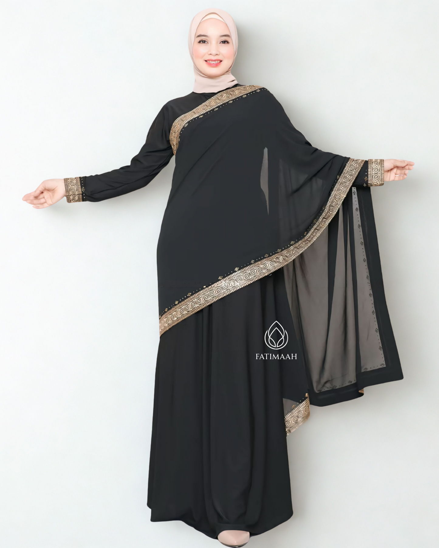 Exclusive Turkey Abaya – Elegant Jersey & Ceruti with Embroidery Details by Fatimaah
