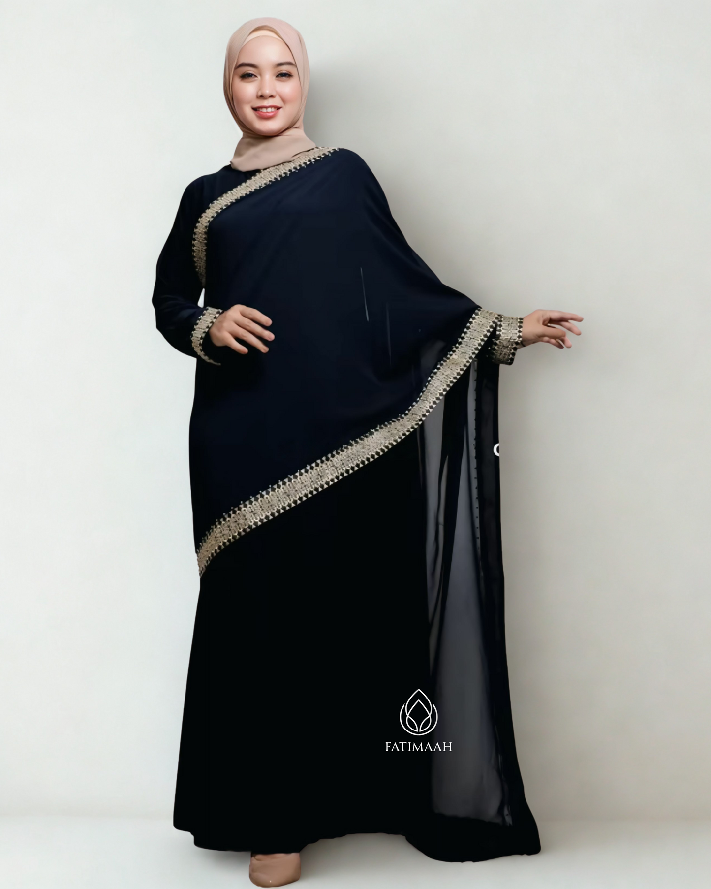 Exclusive Turkey Abaya – Elegant Jersey & Ceruti with Embroidery Details by Fatimaah