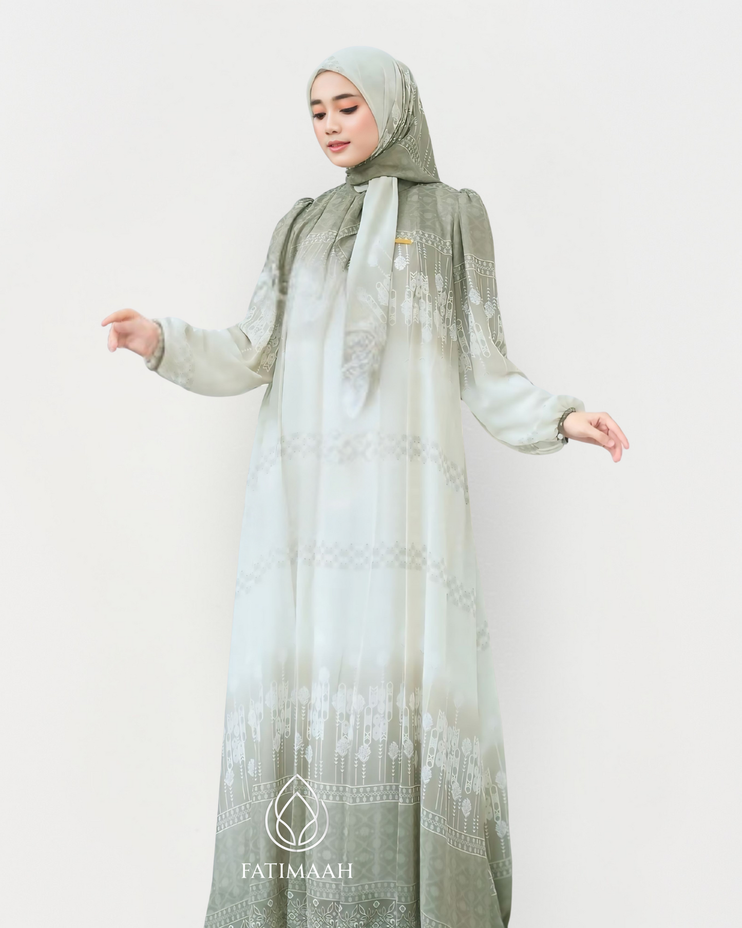 Elvira Dress – Modest One Set with Hijab in Babydoll Ceruty Fabric by Fatimaah