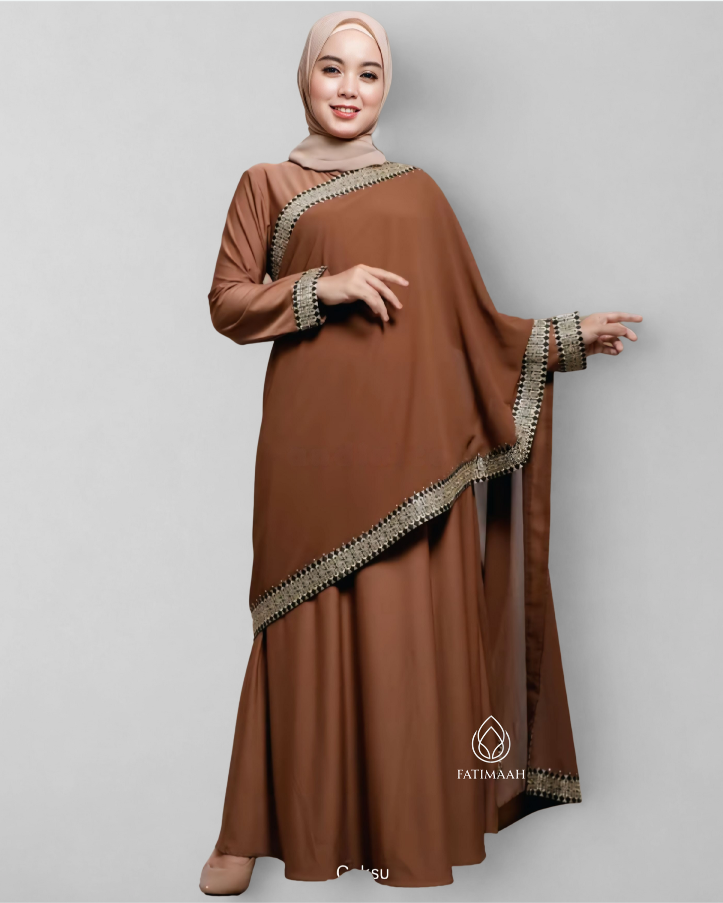 Exclusive Turkey Abaya – Elegant Jersey & Ceruti with Embroidery Details by Fatimaah