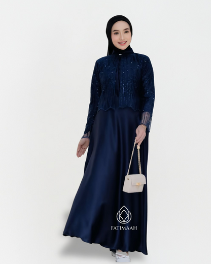 Celestia Satin Dress – Elegant Detachable Vest Edition by Fatimaah