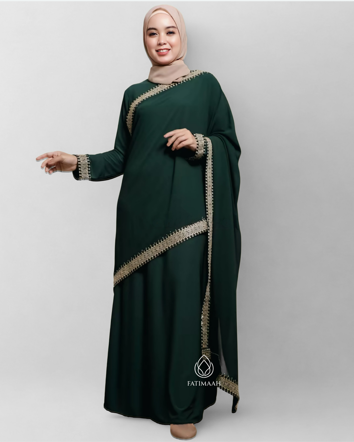 Exclusive Turkey Abaya – Elegant Jersey & Ceruti with Embroidery Details by Fatimaah