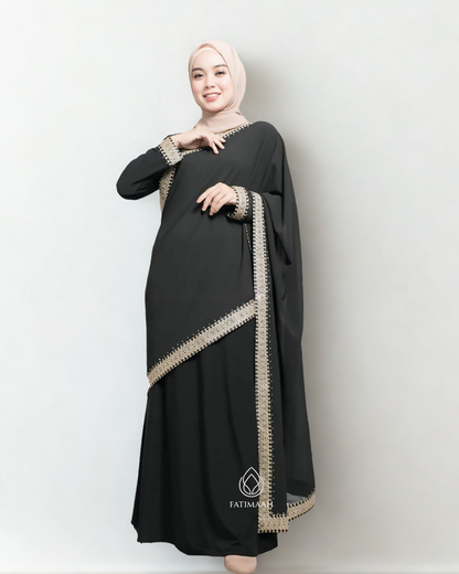 Exclusive Turkey Abaya – Elegant Jersey & Ceruti with Embroidery Details by Fatimaah