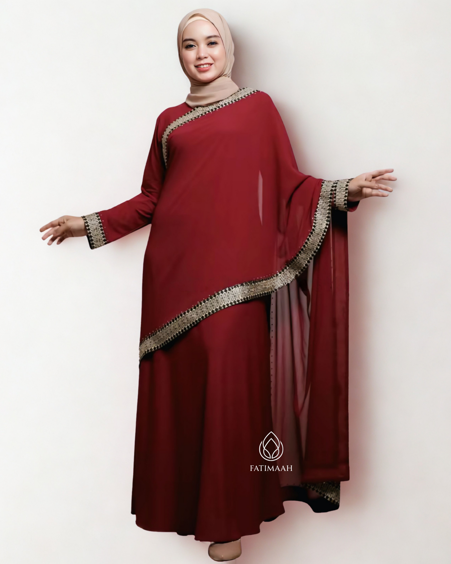 Exclusive Turkey Abaya – Elegant Jersey & Ceruti with Embroidery Details by Fatimaah